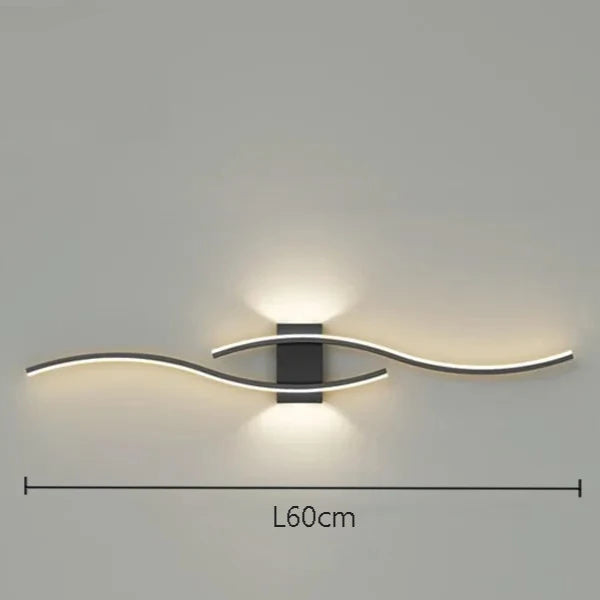 Applique murale chambre double vague moderne 60cm / Blanc Mon Luminaire™