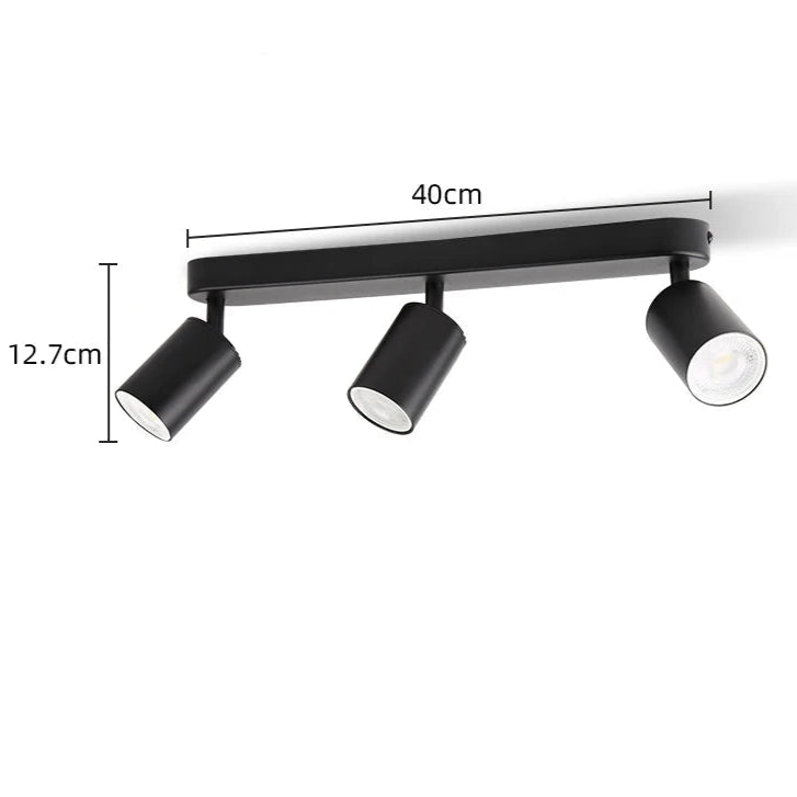 Applique murale / plafonnier spot LED triple noir Ampoule lumière blanche Mon Luminaire™