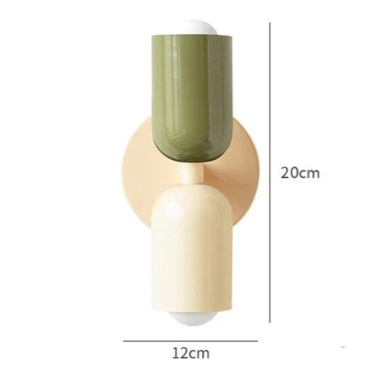 Applique murale scandinave à double tête Beige/Vert Mon Luminaire™