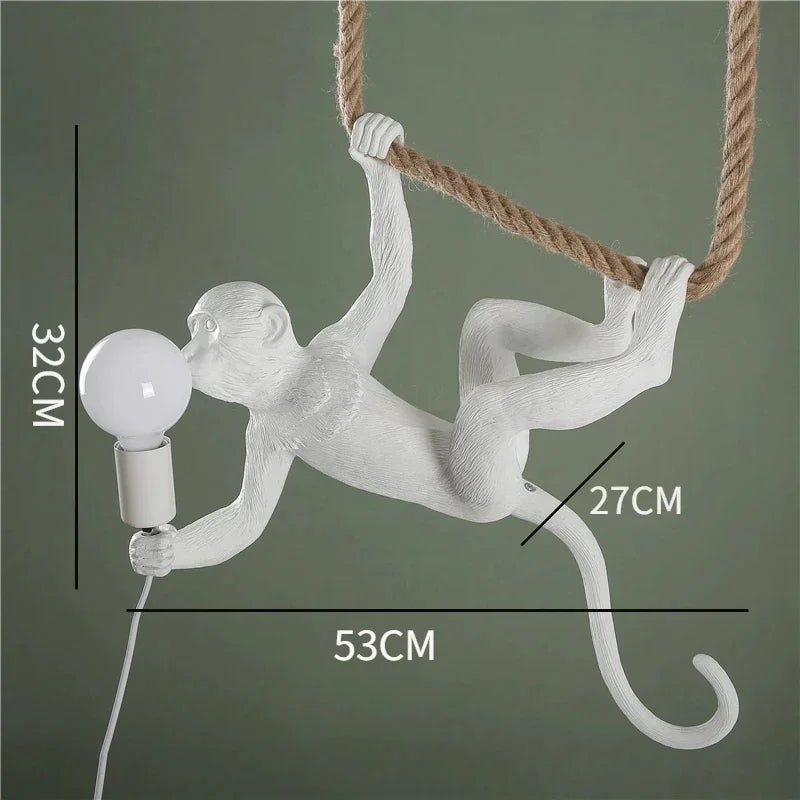 Suspension artistique moderne singe Blanc Mon Luminaire™