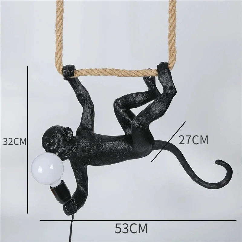 Suspension artistique moderne singe Noir Mon Luminaire™