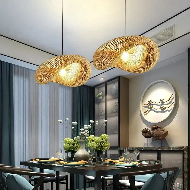 Suspension luminaire bohème bambou japonais artisanal 36cm / E27 Mon Luminaire™