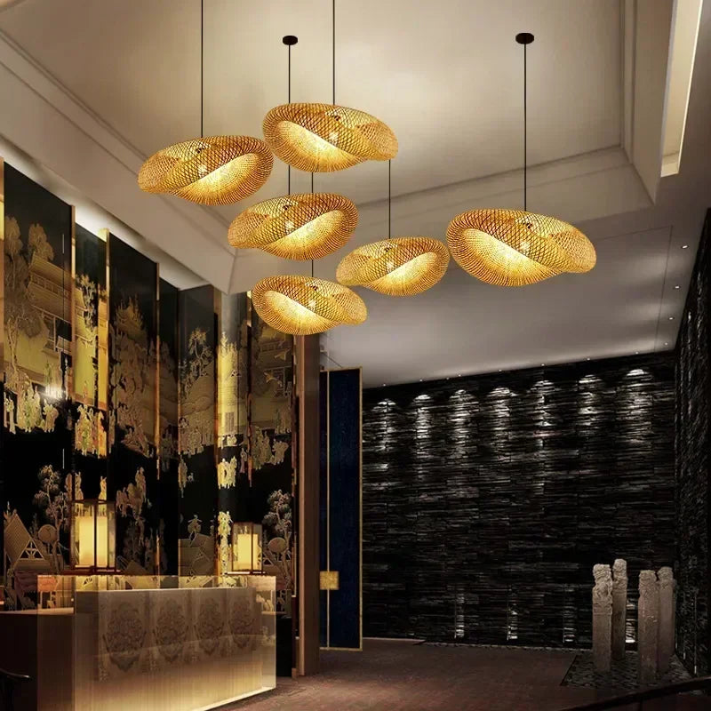 Suspension luminaire bohème bambou japonais artisanal 36cm / E27 Mon Luminaire™
