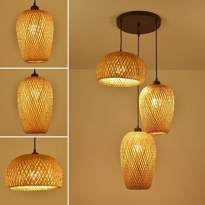 Suspension luminaire en osier artisanal style Bali Mon Luminaire™