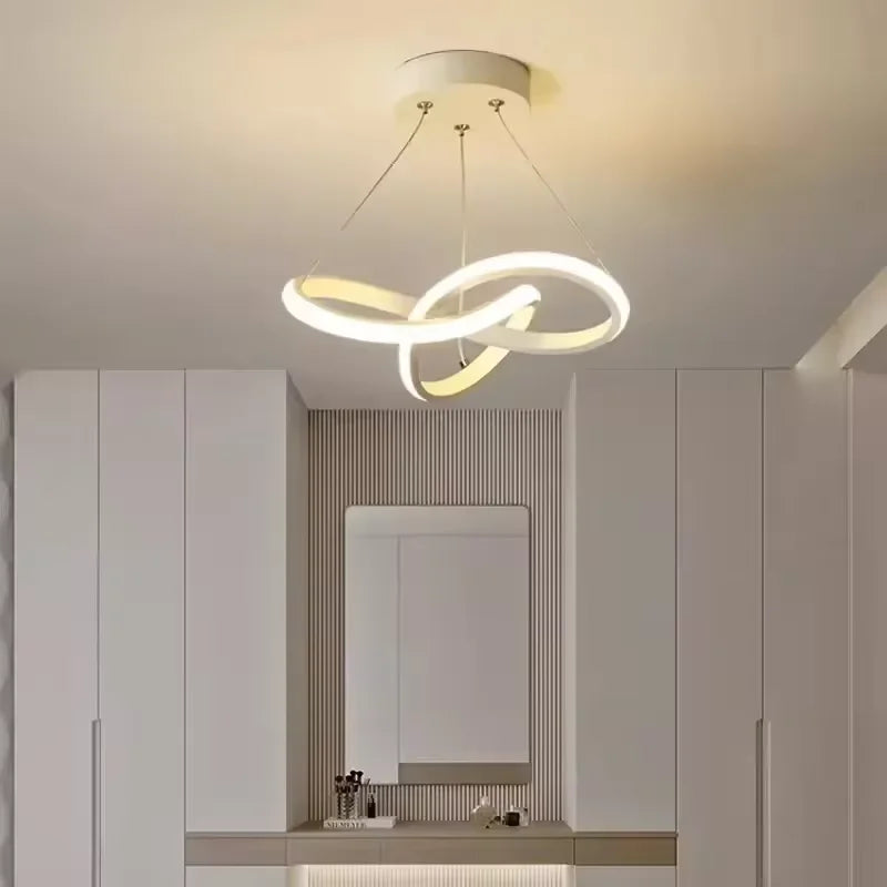 Suspension luminaire nordique nœud LED Blanche 24cm / Blanc chaud (3000K) Mon Luminaire™