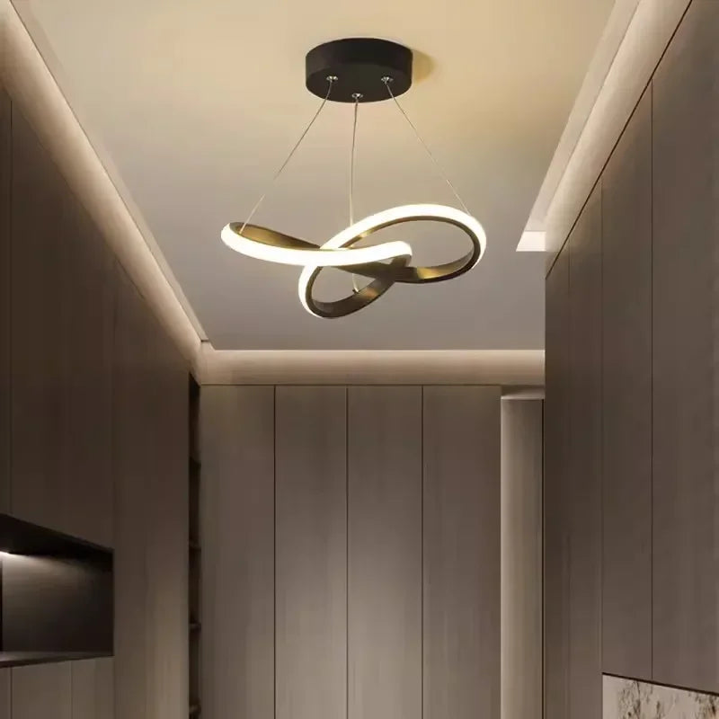 Suspension luminaire nordique nœud LED noire 24cm / Blanc chaud (3000K) Mon Luminaire™
