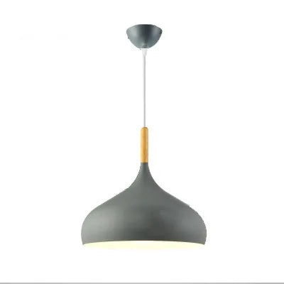 Suspension luminaire vintage pastel Gris / 24cm / Blanc chaud (3000K) Mon Luminaire™