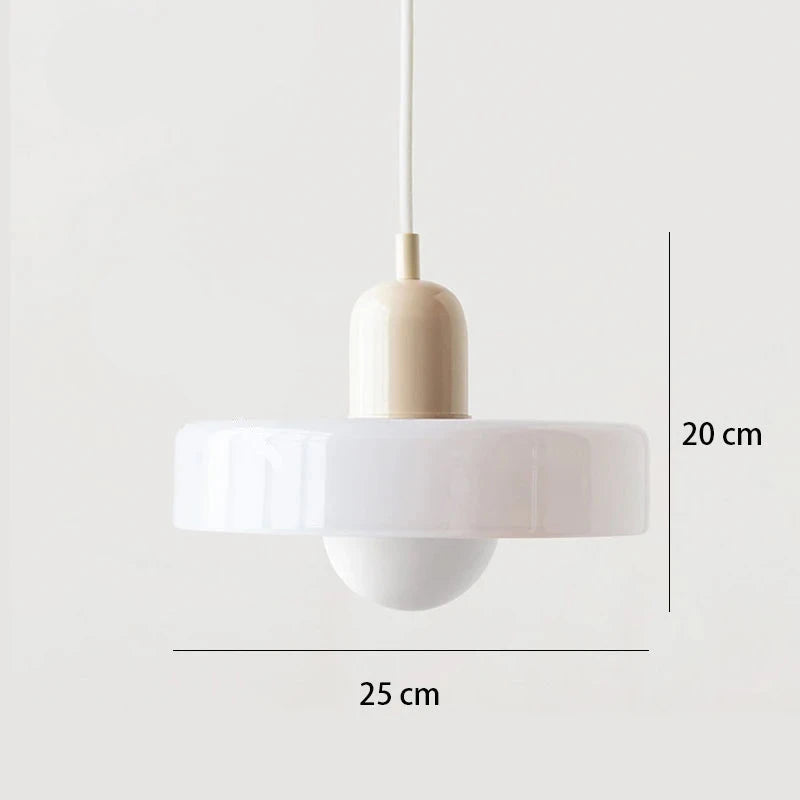 Suspension moderne en verre salon cuisine colorée Blanc Beige Mon Luminaire™