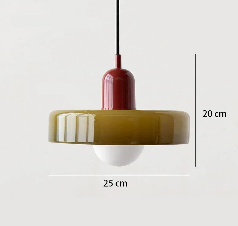 Suspension moderne en verre salon cuisine colorée Kaki Rouge Mon Luminaire™