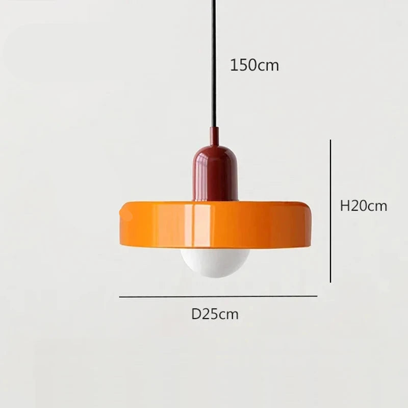 Suspension moderne en verre salon cuisine colorée Orange Rouge Mon Luminaire™