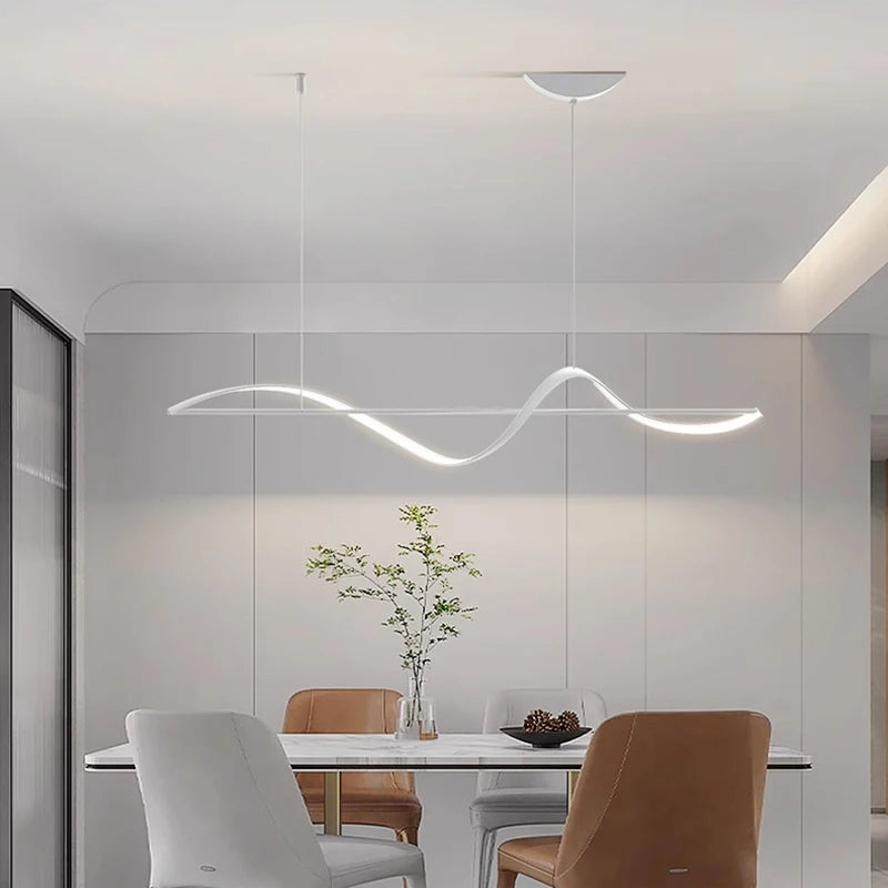 Suspension moderne LED design spirale blanche 120cm / Blanc neutre (4000K) Mon Luminaire™