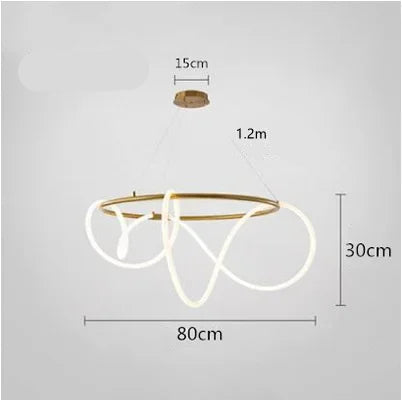 Suspension style nordique LED pour salle à manger cercle 80 cm / Blanc froid (6000K) Mon Luminaire™