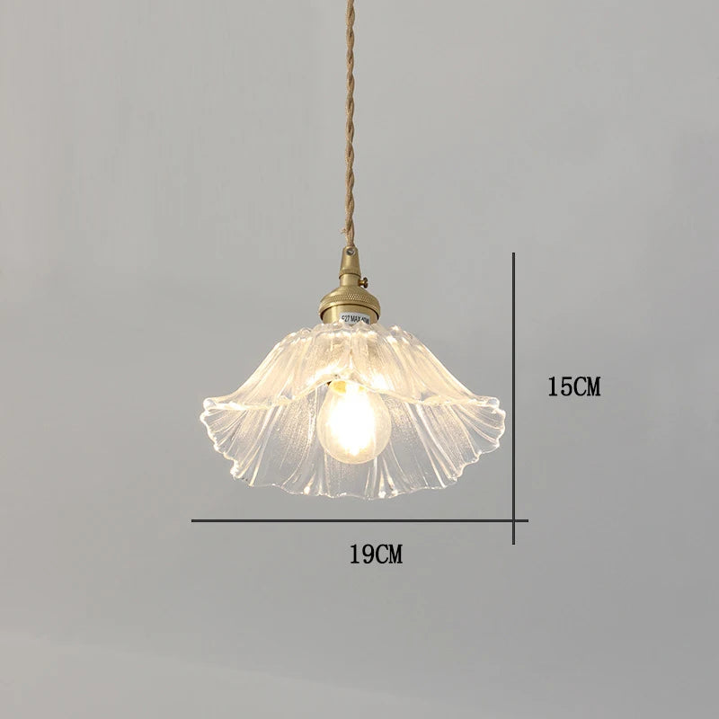 Suspensions vintage en verre à fleur Blanc / Blanc chaud (3000K) Mon Luminaire™