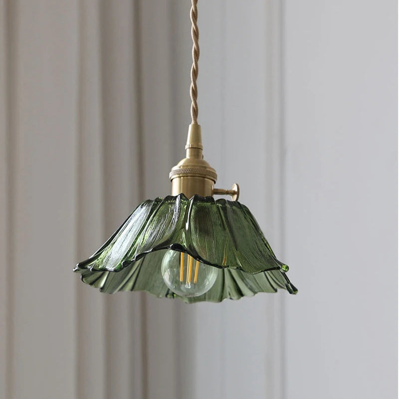 Suspensions vintage en verre à fleur Mon Luminaire™