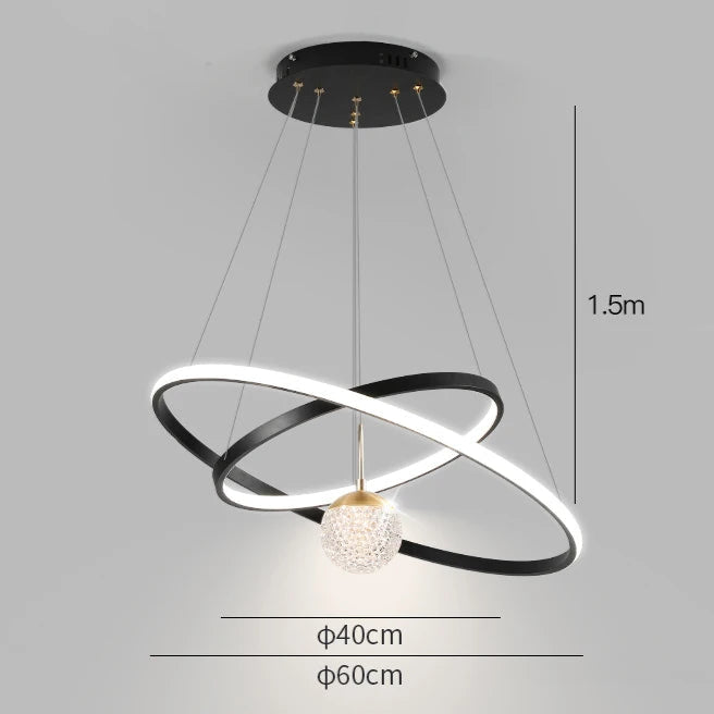 Luminaire plafonnier moderne et design boule 2 cercles - 40 60CM / Blanc neutre Mon Luminaire™