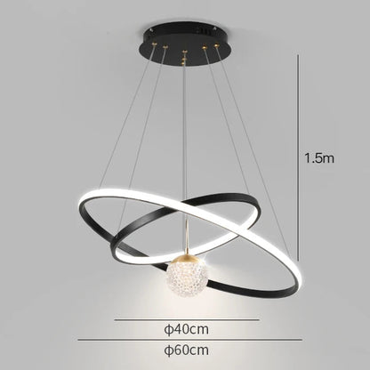 Luminaire plafonnier moderne et design boule 2 cercles - 40 60CM / Blanc neutre Mon Luminaire™