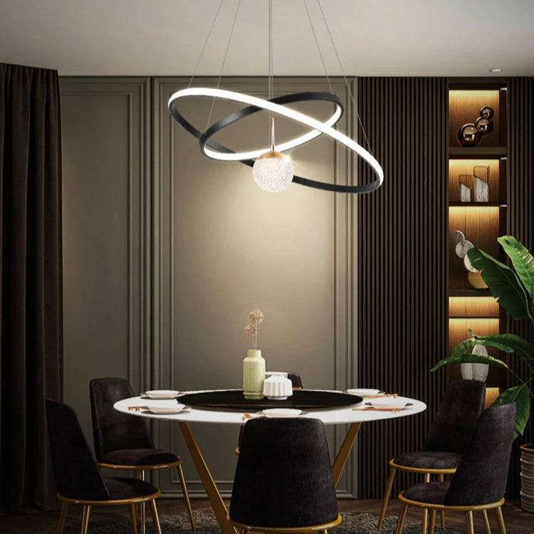 Luminaire plafonnier moderne et design boule 2 cercles - 40 60CM / Blanc neutre Mon Luminaire™