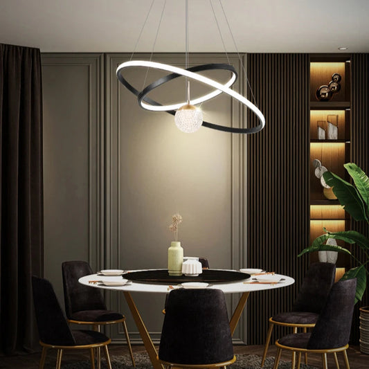Luminaire plafonnier moderne et design boule 2 cercles - 40 60CM / Blanc neutre Mon Luminaire™