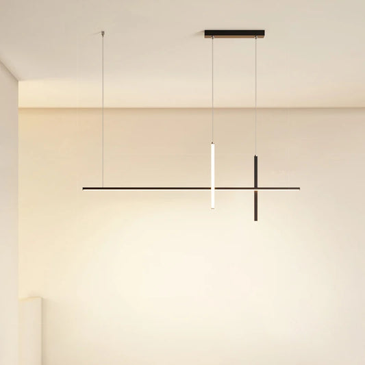 Suspension design LED moderne 3 barres noire Mon Luminaire™