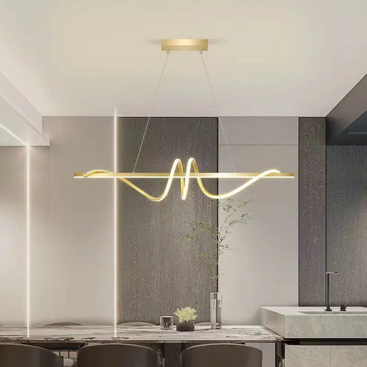 Suspension design LED moderne dorée enroulée Mon Luminaire™