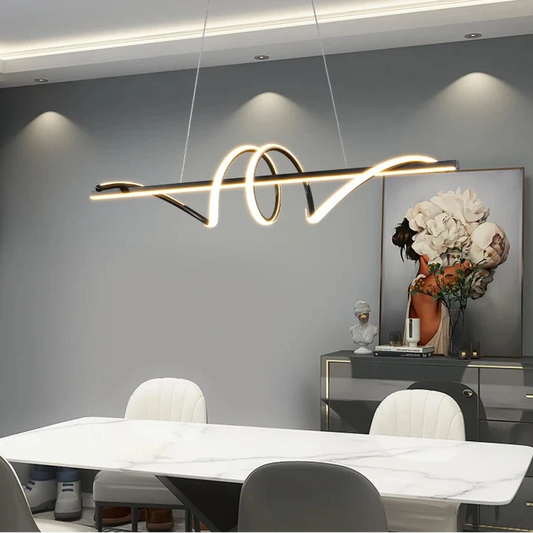 Suspension design LED moderne noir enroulée Mon Luminaire™