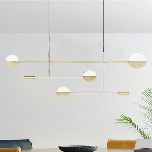 Suspension industrielle 4 ampoules dorée Mon Luminaire™