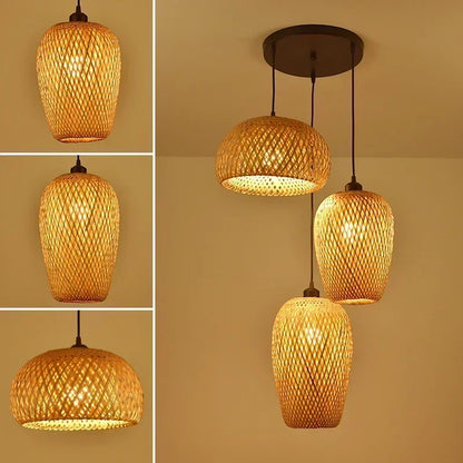 Suspension luminaire en osier artisanal style Bali Mon Luminaire™
