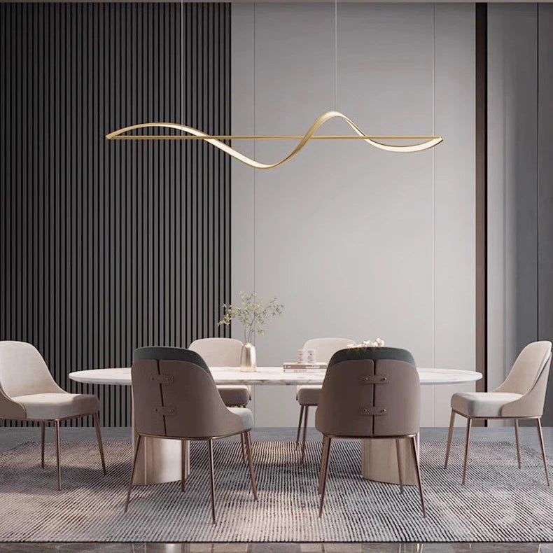 Suspension moderne LED design spirale dorée Mon Luminaire™