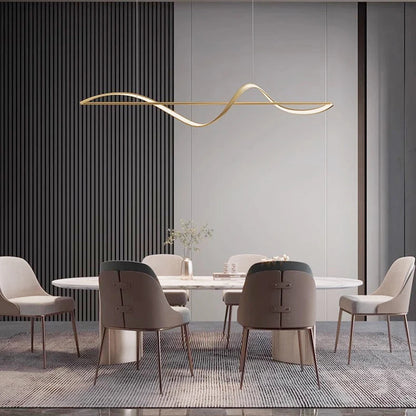 Suspension moderne LED design spirale dorée Mon Luminaire™
